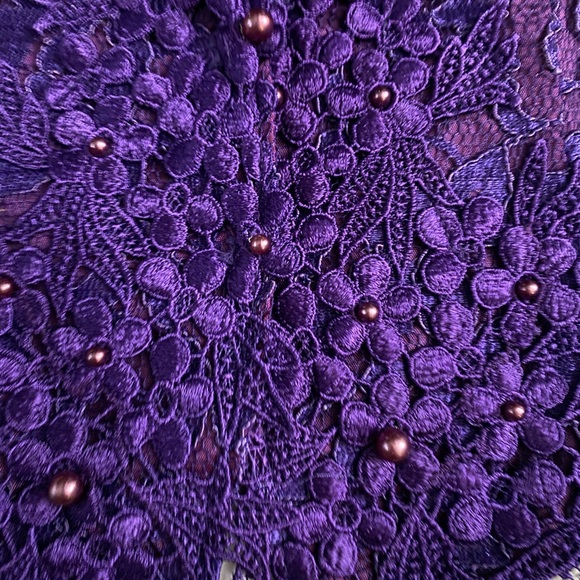 Cachet by Bari Protas Women Vintage Purple Lace Blazer Jacket Women’s Size 9/10 - Picture 15 of 15